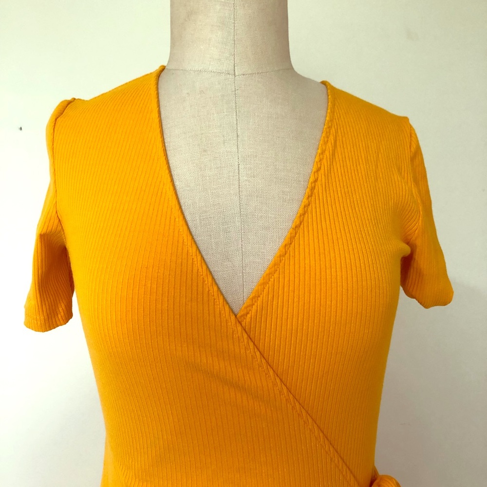 Paris Atilier and Other Stories Yellow wrap dress